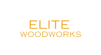 Elite Woodworks LLC logo in gold lettering